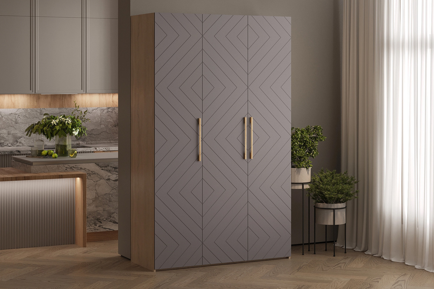 Ньёрд Шкаф 1350 Дуб Сонома/Черника