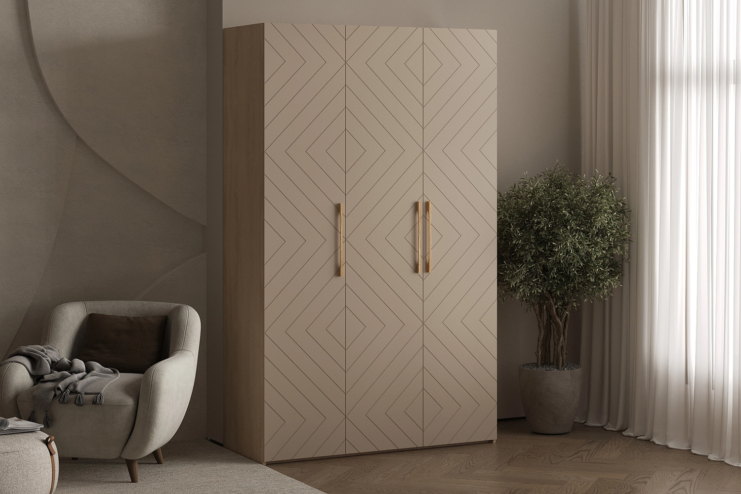 Ньёрд Шкаф 1350 Дуб Сонома/Ива пепельная