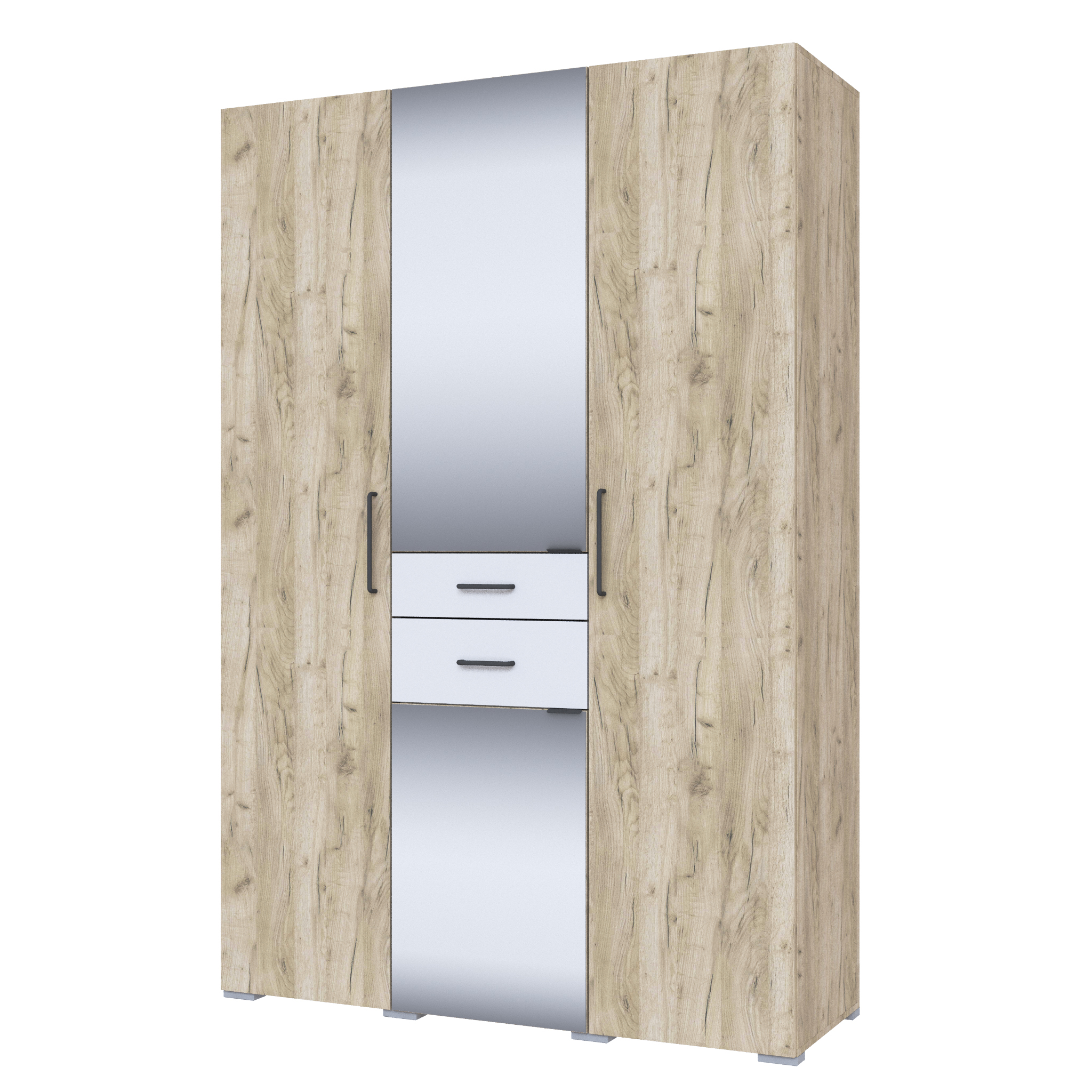 Спальня Теана шкаф 3-хств. ясень дуб крафт серый/мдф светло-серый