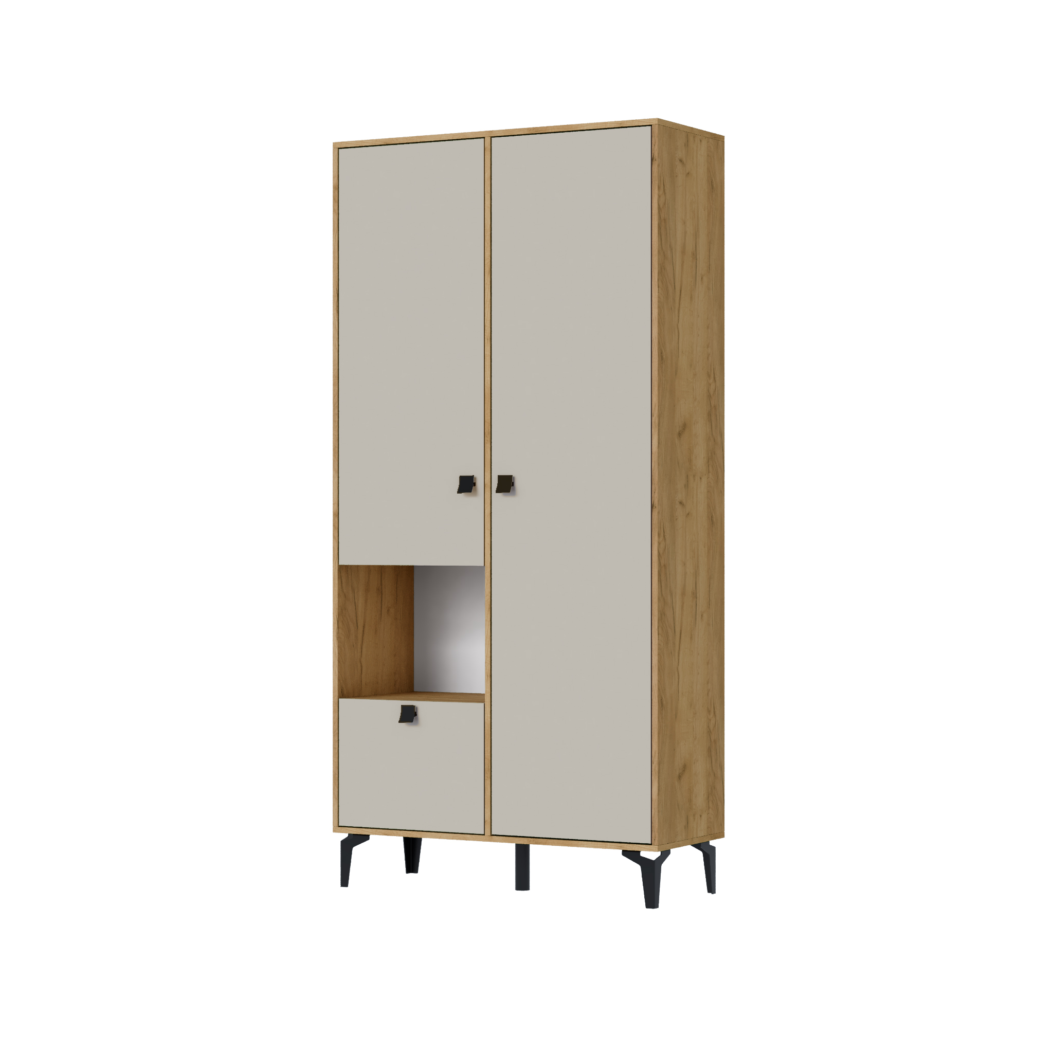 Прихожая Милан шкаф универсальный дуб крафт золотой/кашемир