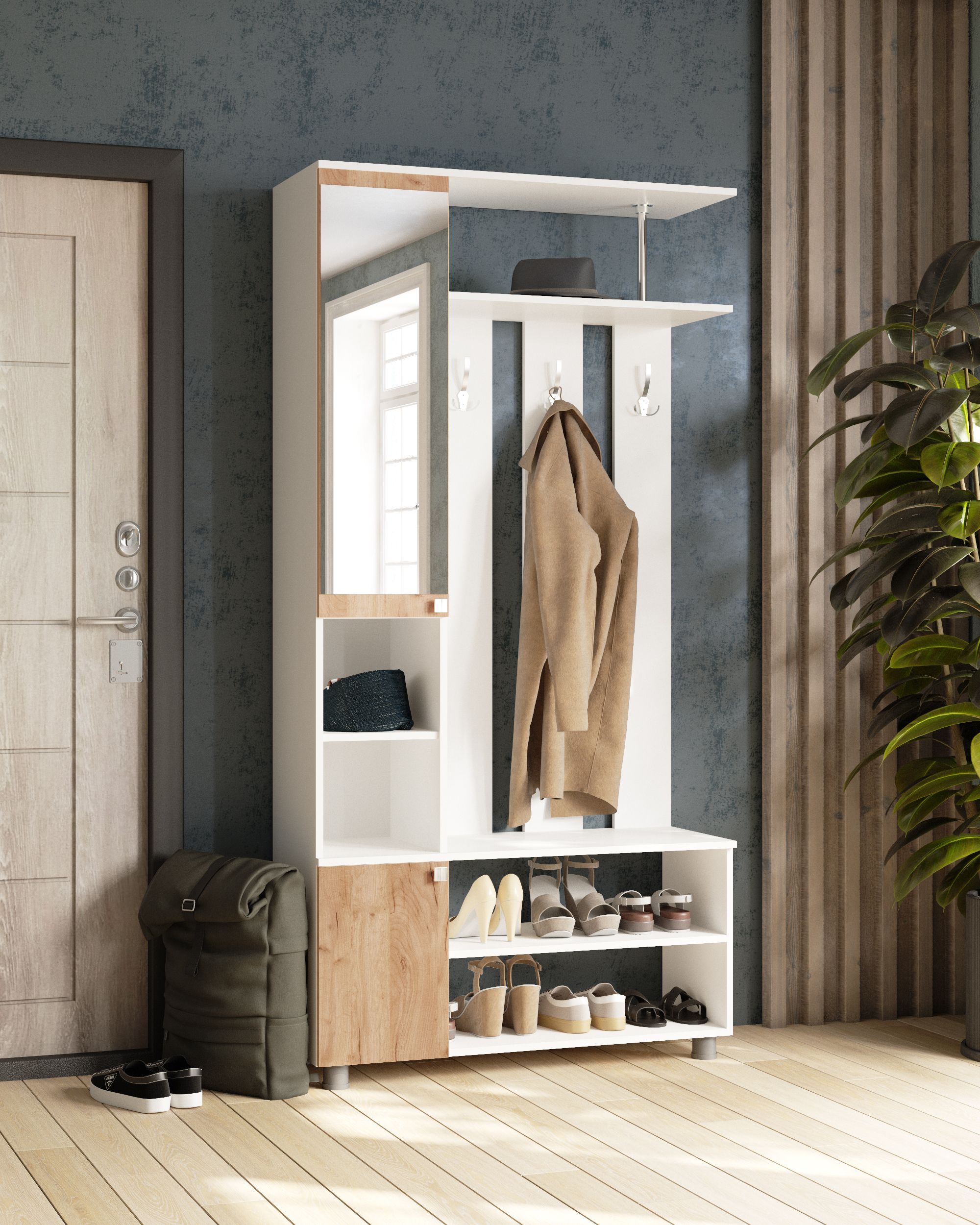 Прихожая Эконом белый/дуб крафт золотой