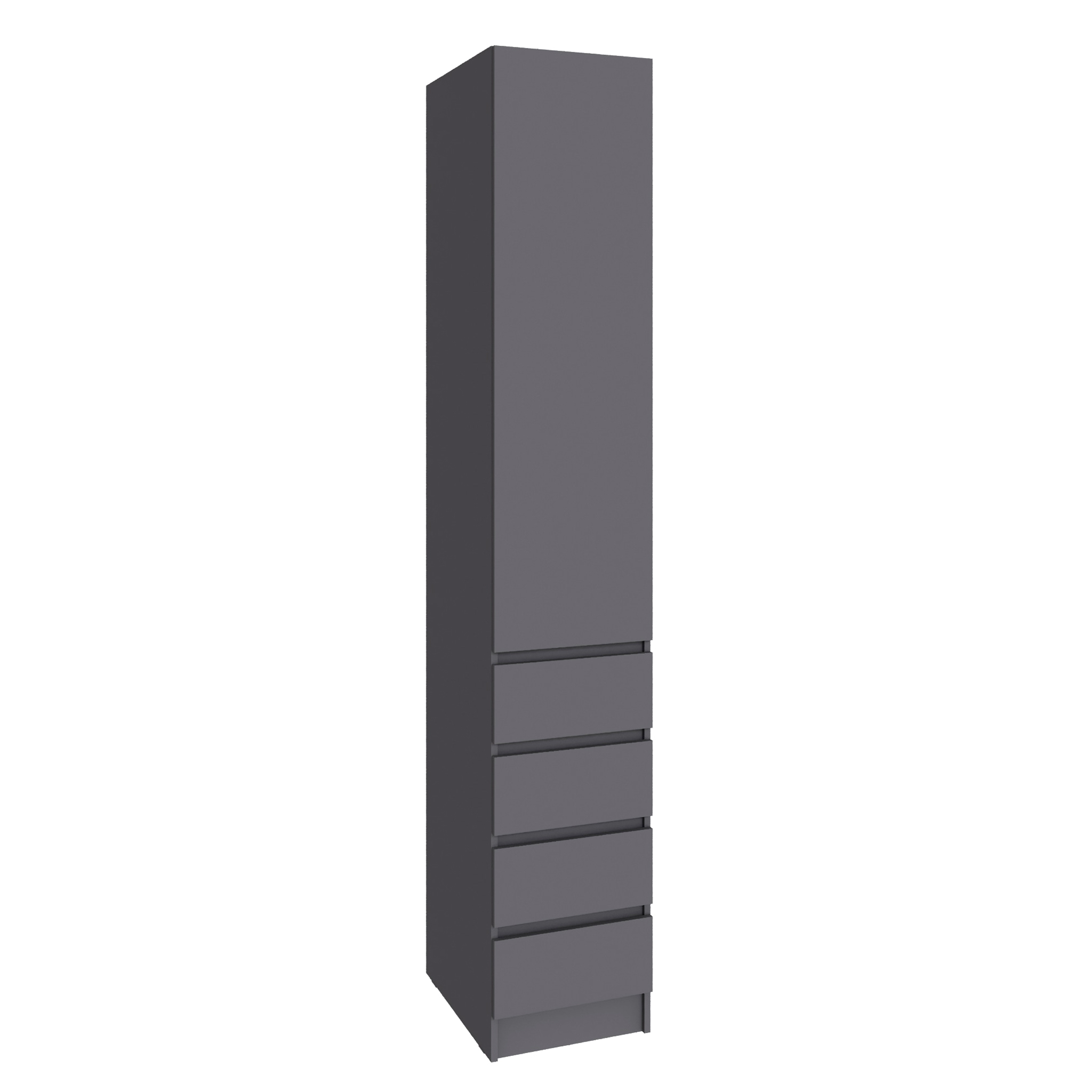 Шкаф Мадрид (0,4) с 4 ящ. без ручек графит серый