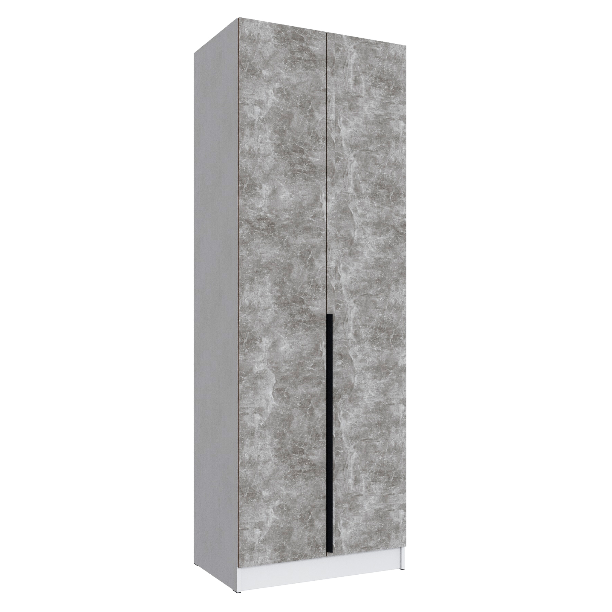 Шкаф Мадрид (0,8) с 2 ящ. без зеркала белый/ателье светлое