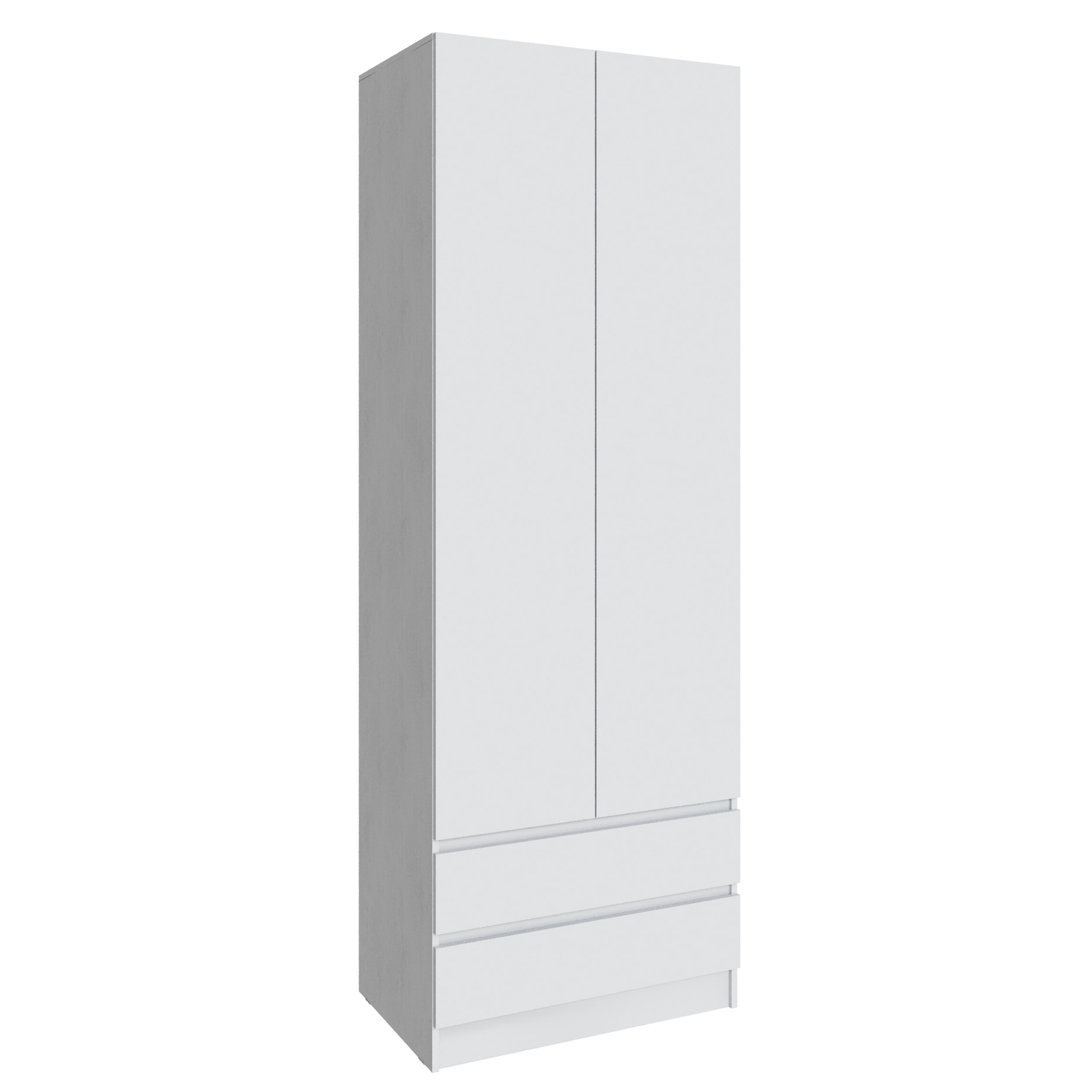 Шкаф Мадрид (0,8) с 2 ящ. без ручек без зеркала белый