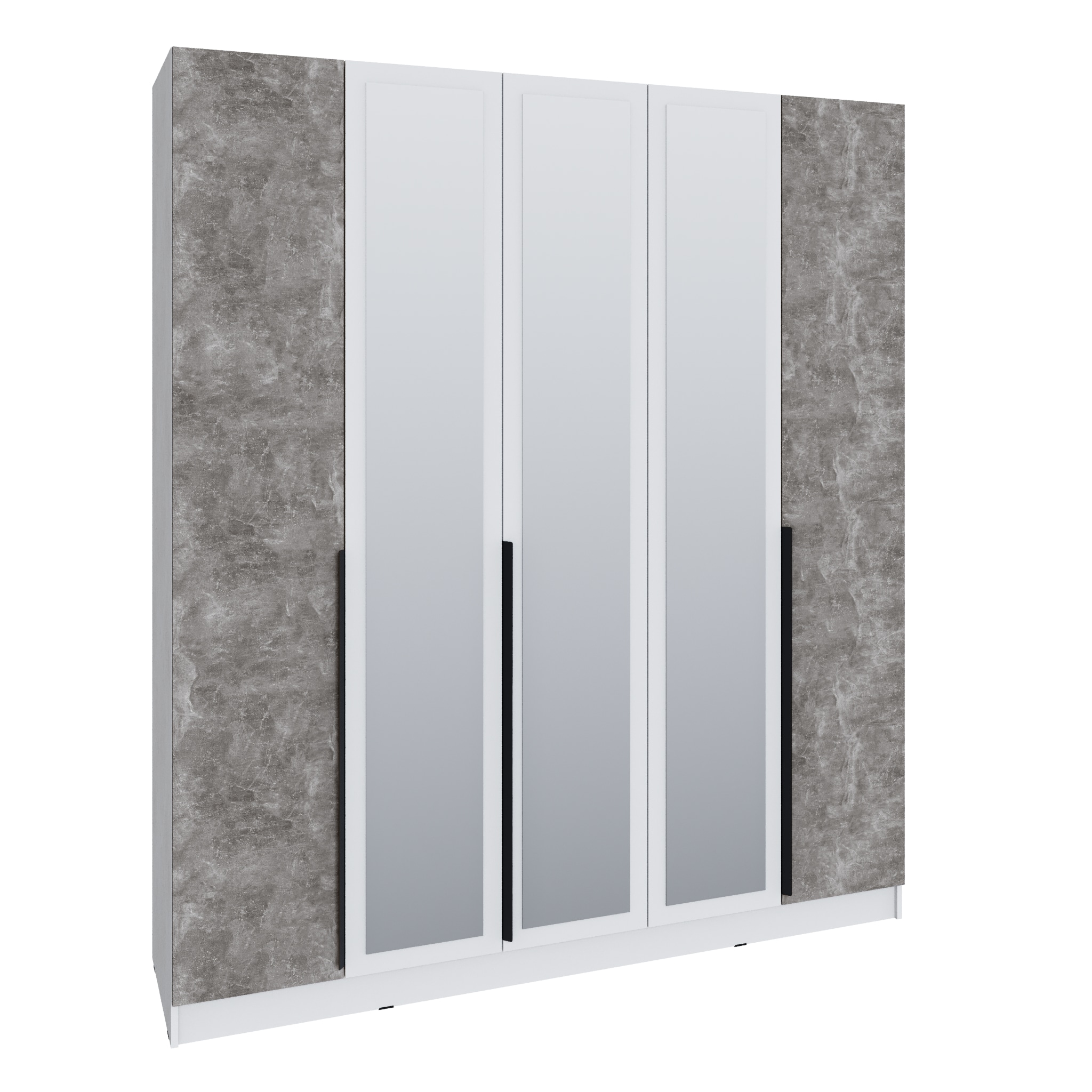 Шкаф Мадрид (2,0)  с 3 ящ. внутри с зеркалом белый/ателье светлое