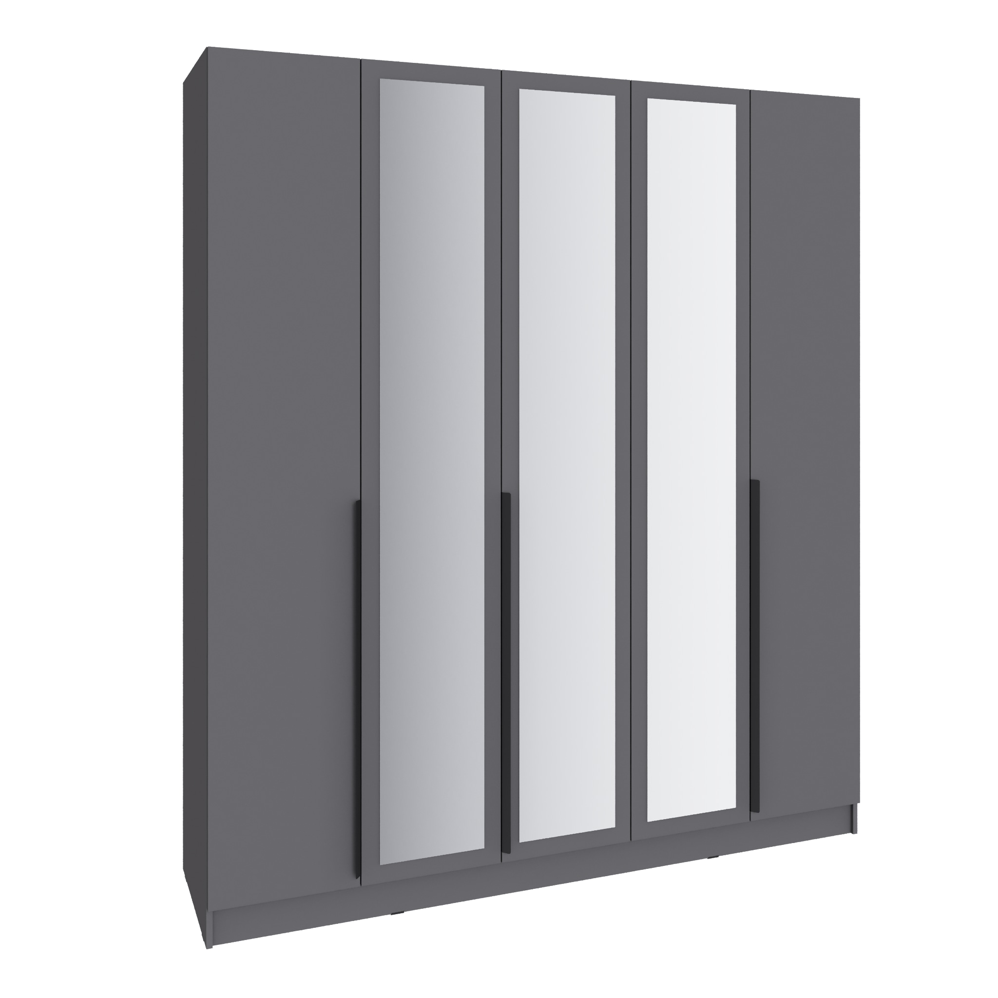 Шкаф Мадрид (2,0)  с 3 ящ. внутри с зеркалом графит серый
