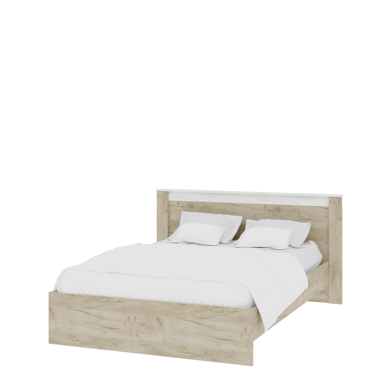 Спальня Адель кровать (1,4) дуб крафт серый/дуб крафт белый