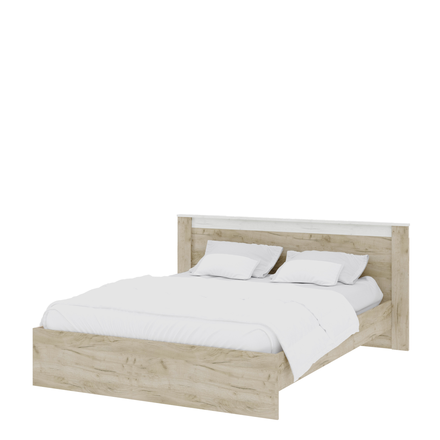 Спальня Адель кровать (1,6) дуб крафт серый/дуб крафт белый