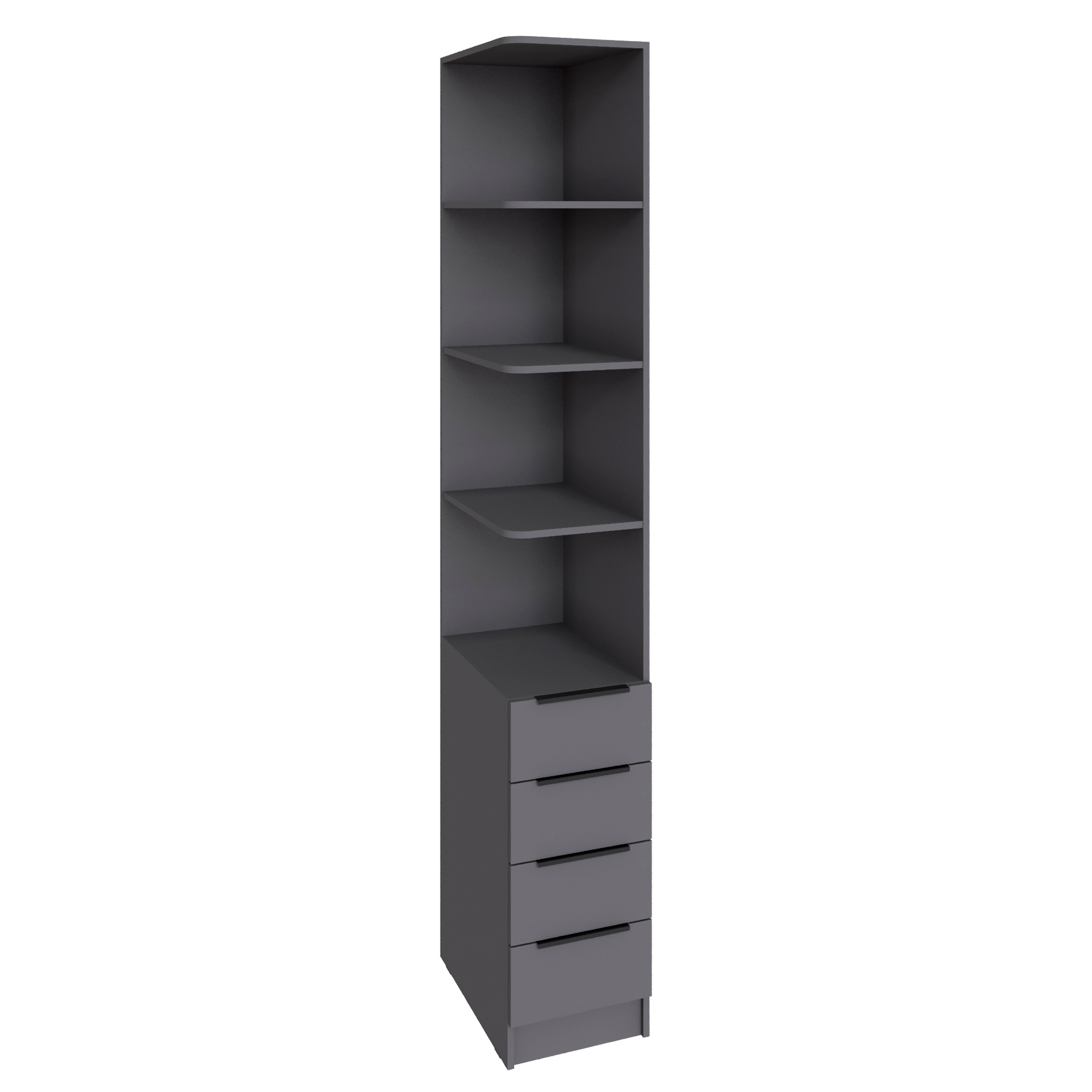 Угловое завершение Мадрид (0,35) с 4 ящ. левое графит серый