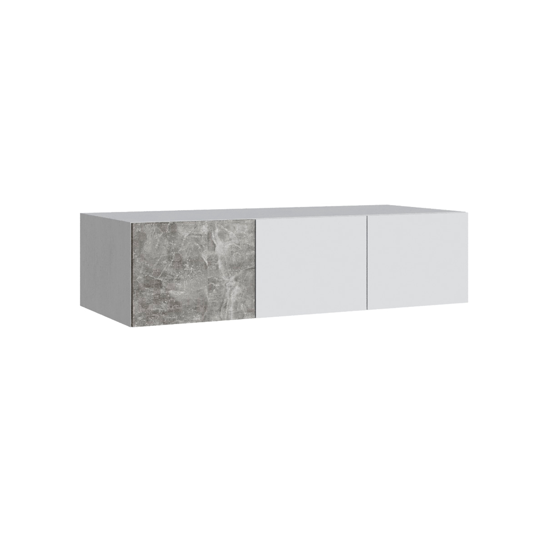 Антресоль Мадрид (1,2) с зеркалом 300 белый/ателье светлое