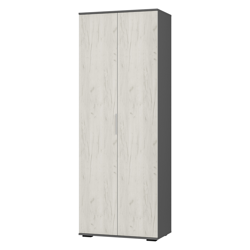 Шкаф "Плаза" ШК-04 Графит/Дуб крафт белый