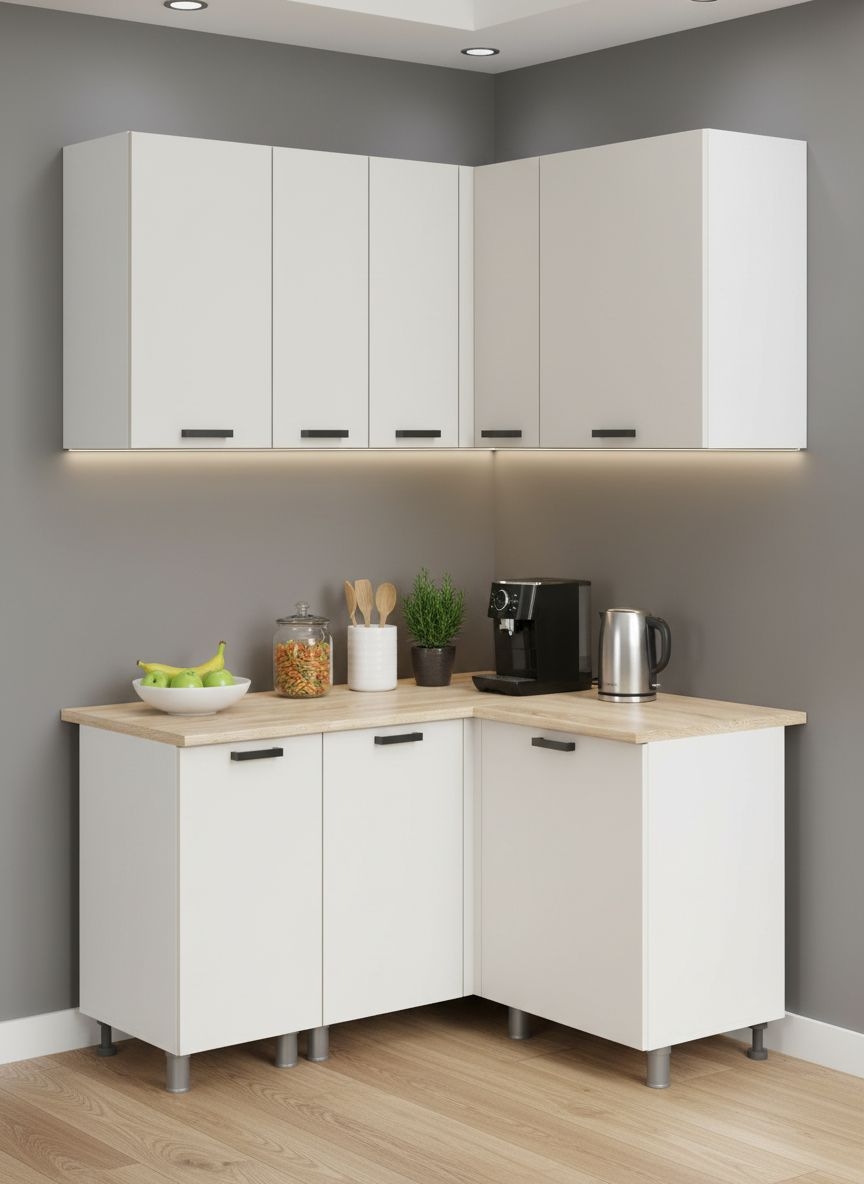 МК Аленушка Угловая Лаванда Молочный,скоба черный,сонома