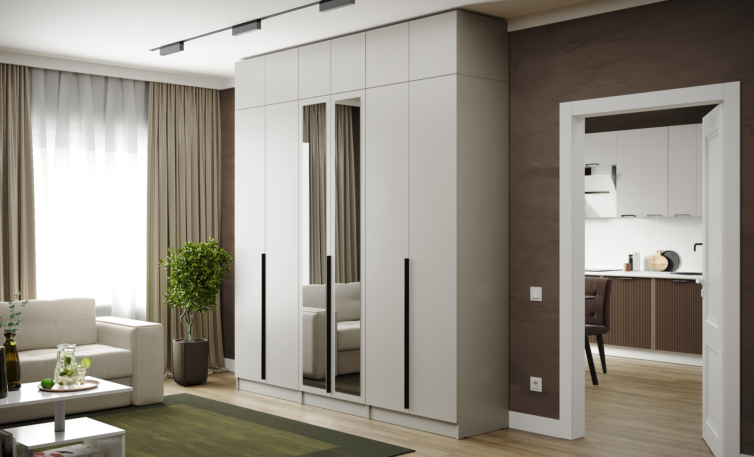 Мадрид Гардеробная система 2,45м,Кашемир
