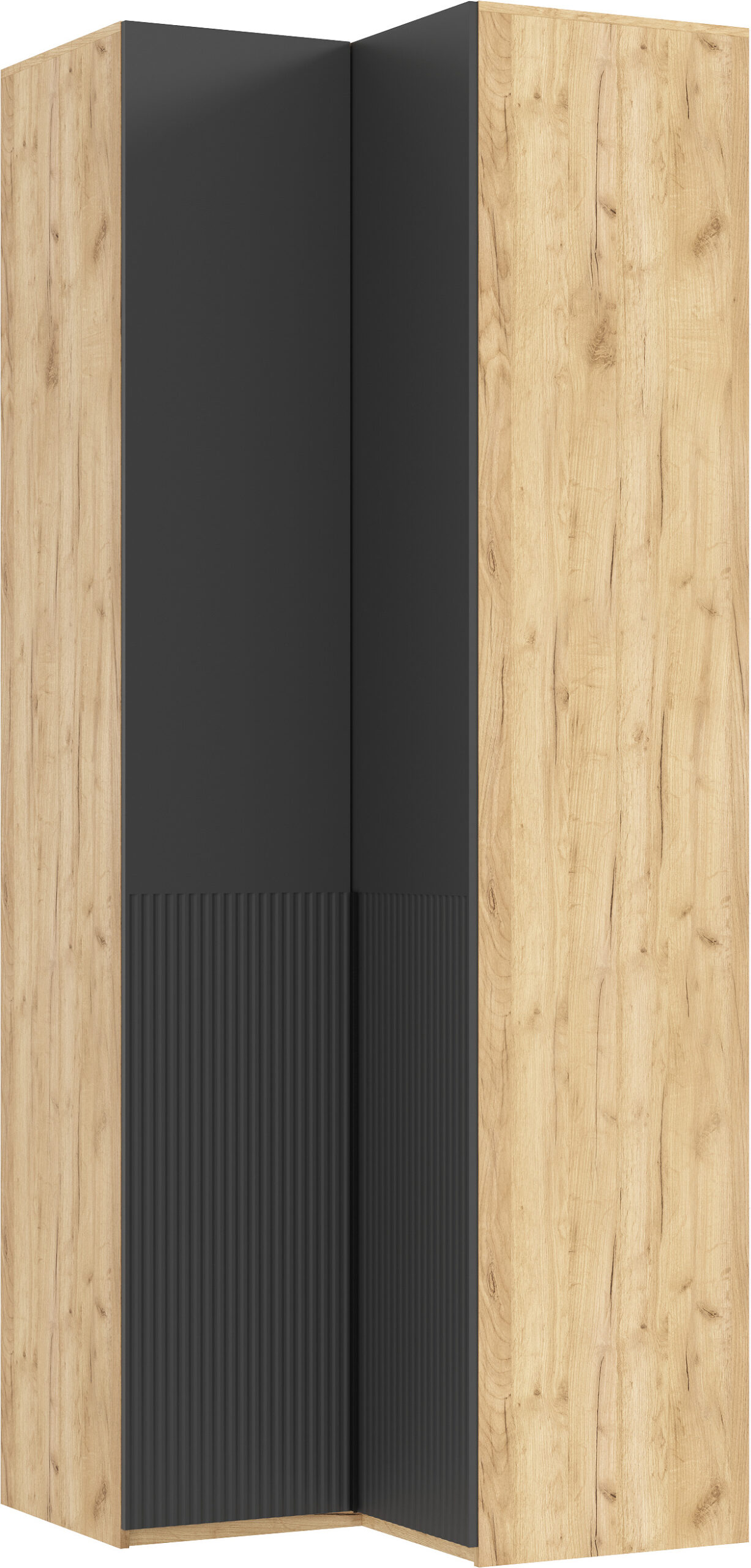 Марвэл Шкаф угловой (Браш Графит, Дуб Крафт)