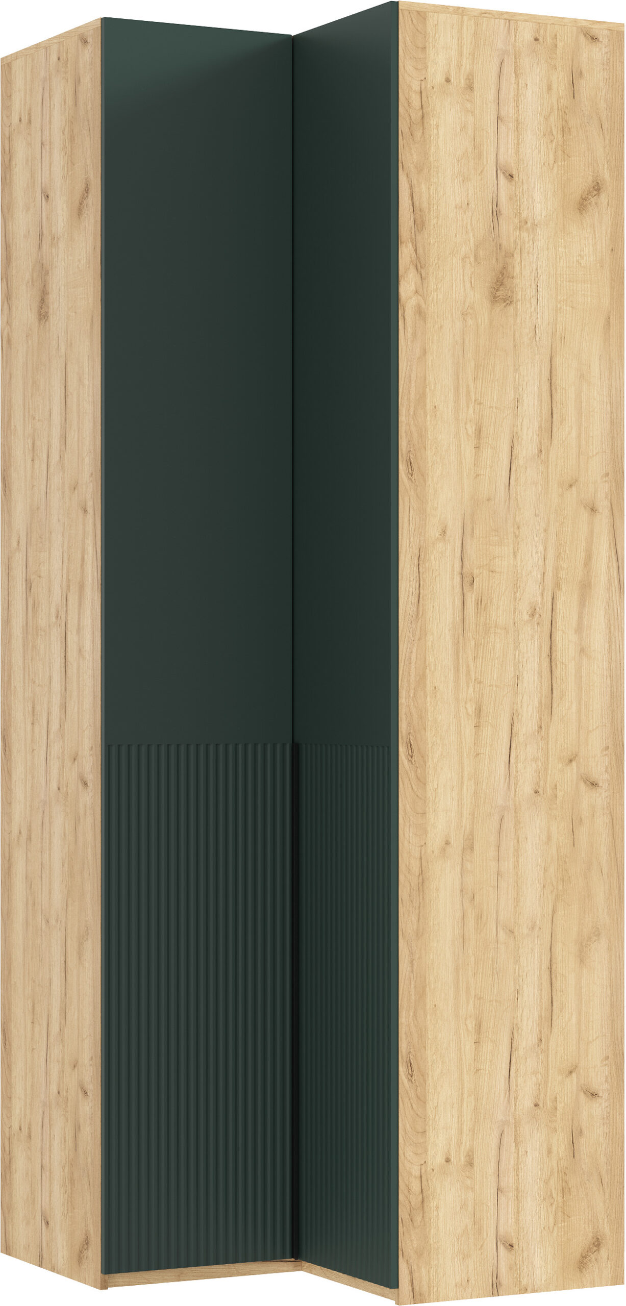 Марвэл Шкаф угловой (Браш Мени Грин, Дуб Крафт)