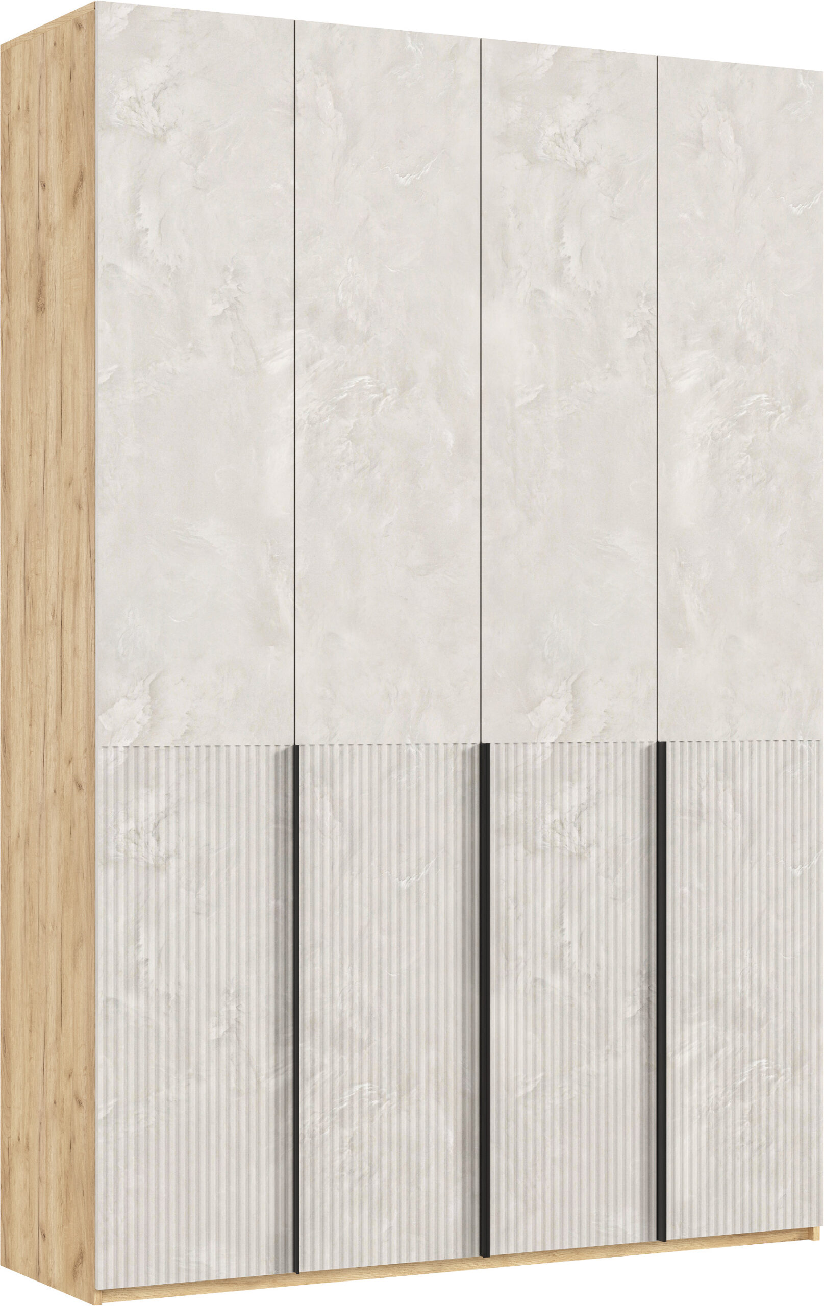 Марвэл Шкаф 4-х ств. (1600) с доп.ящиками (Мальта, Дуб Крафт)