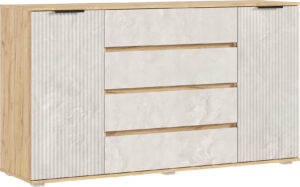 Марвэл Комод 2 двери 4 ящика (1600) (Мальта, Дуб Крафт)