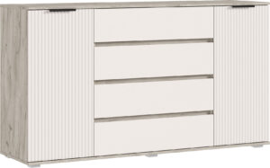 Марвэл Комод 2 двери 4 ящика (1600) (Кашемир, Дуб Крафт серый)