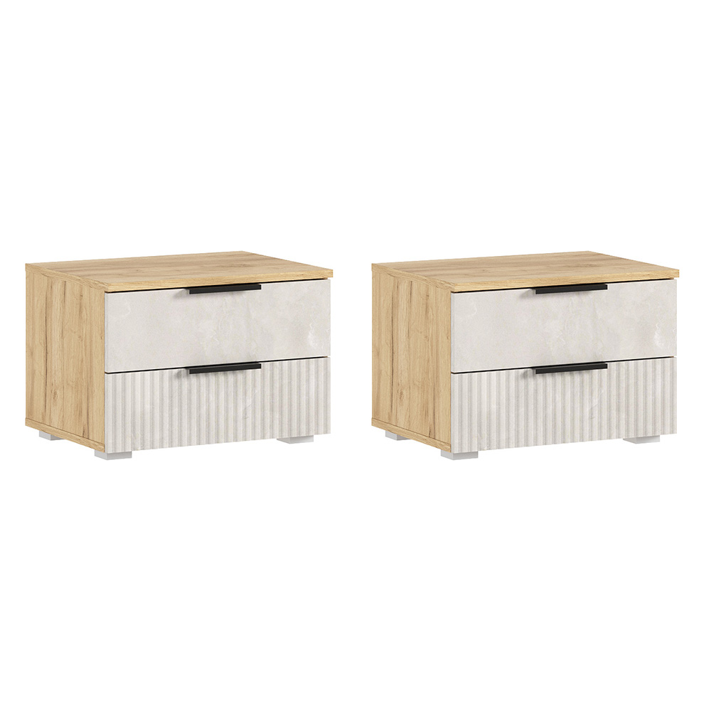 Марвэл Тумбы прикроватные (2 шт) (Мальта, Дуб Крафт)