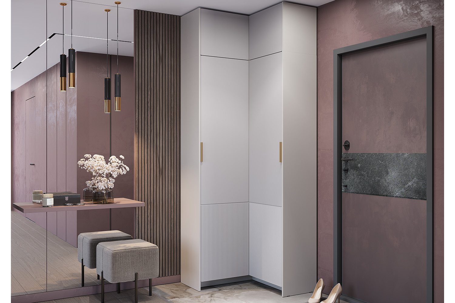 Шкаф угловой "Пандора" ШКУ-07 Кашемир/Айриш MF03 с антресолью