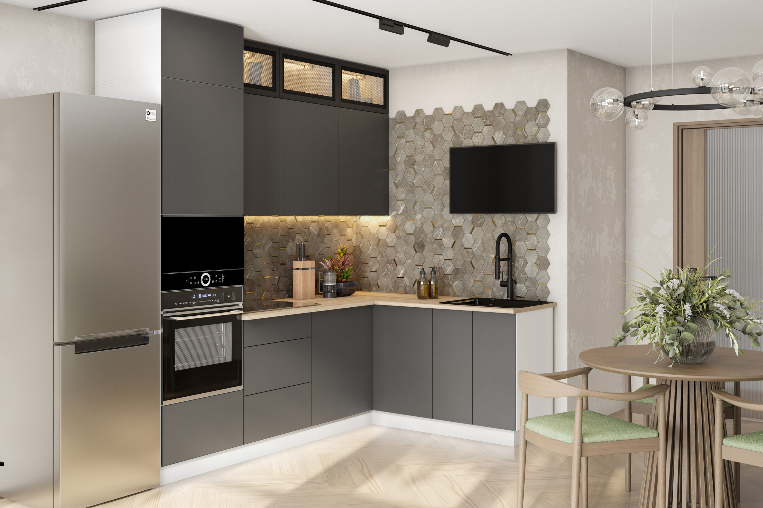 КГ Угловой Модерн 240*160 Синий (без столешницы) в.58