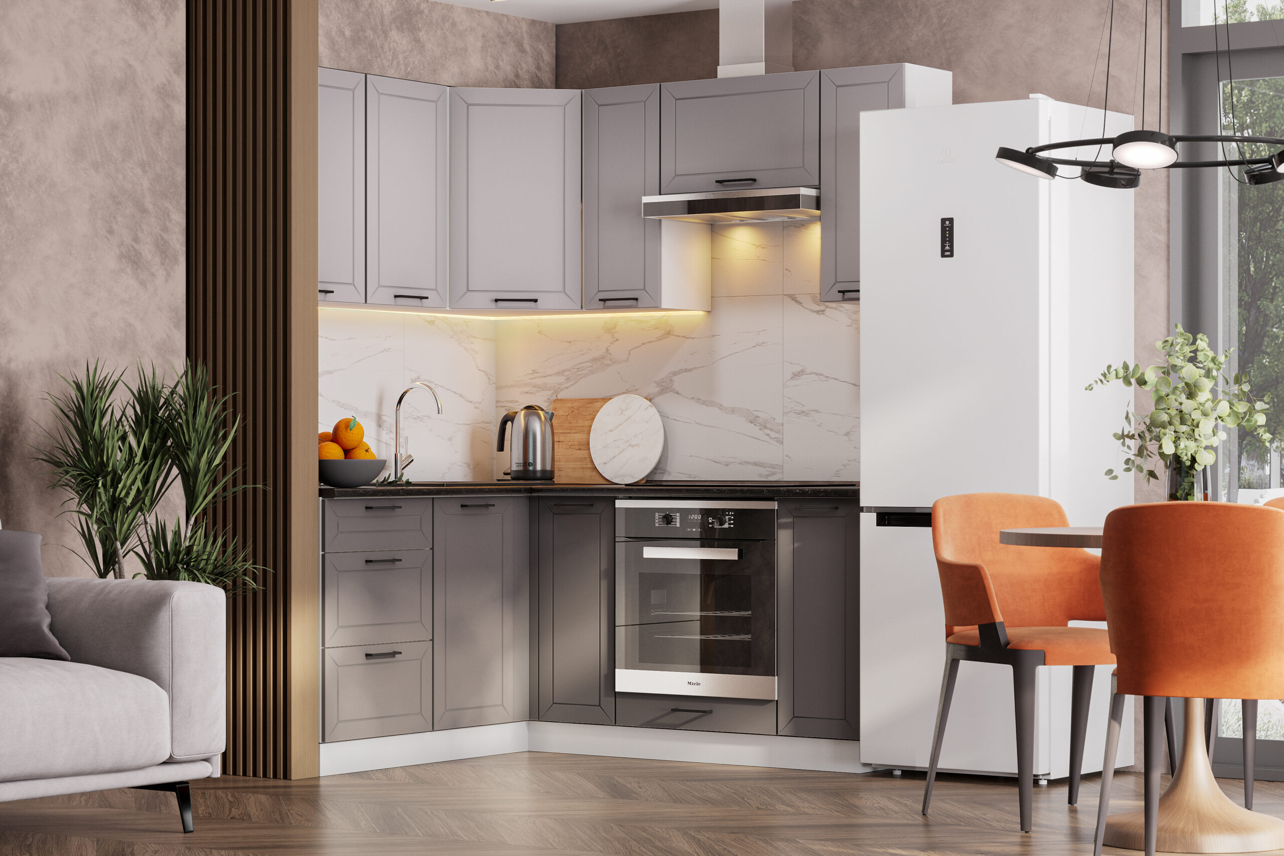 КГ Угловой Вектор 150*120 Нео;Грей (со столешницей, сонома, 26) в.31