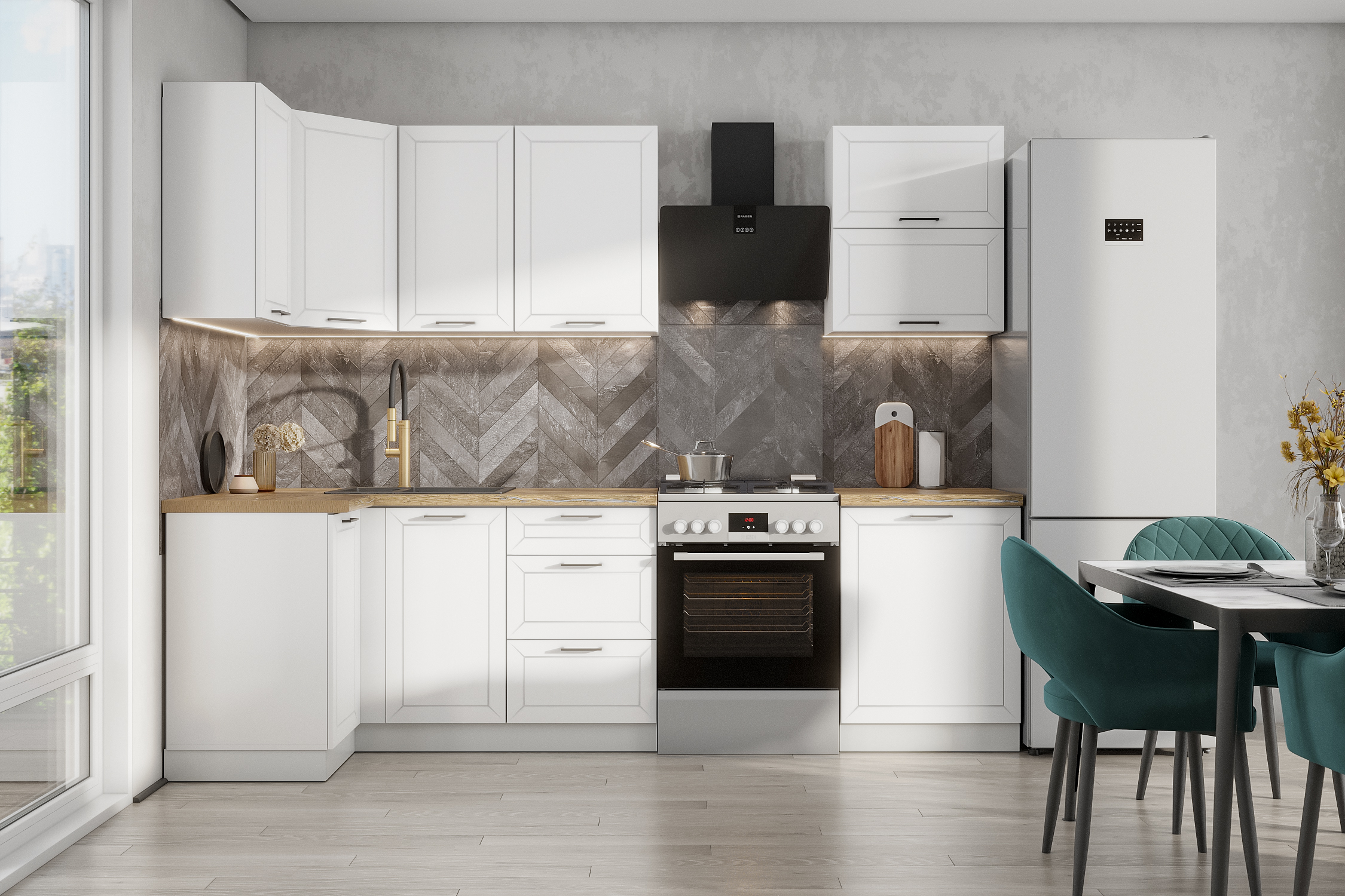 КГ Угловой Вектор 40*210 Бланж (со столешницей, сонома, 26) в.14