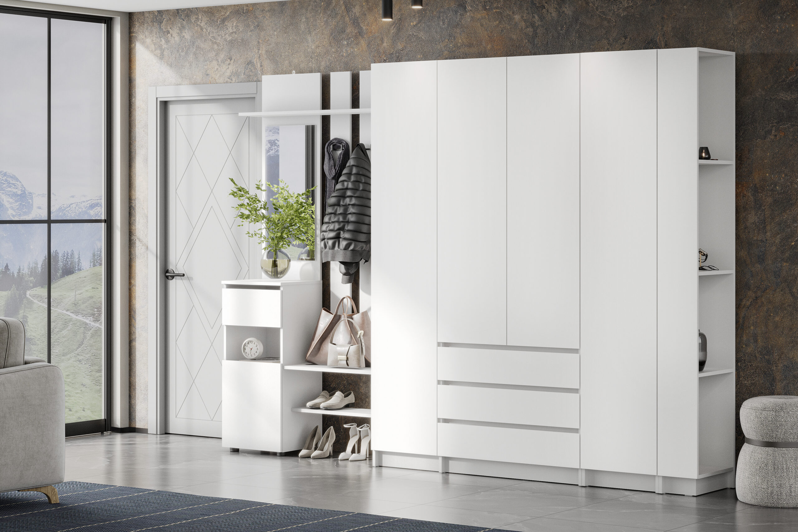 Прихожая Бали, Белый. Комплект 6