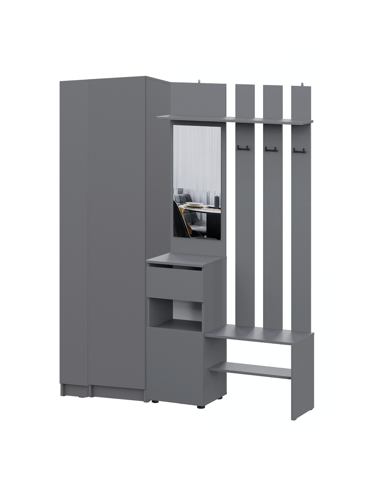 Прихожая Бали, Графит. Комплект 2