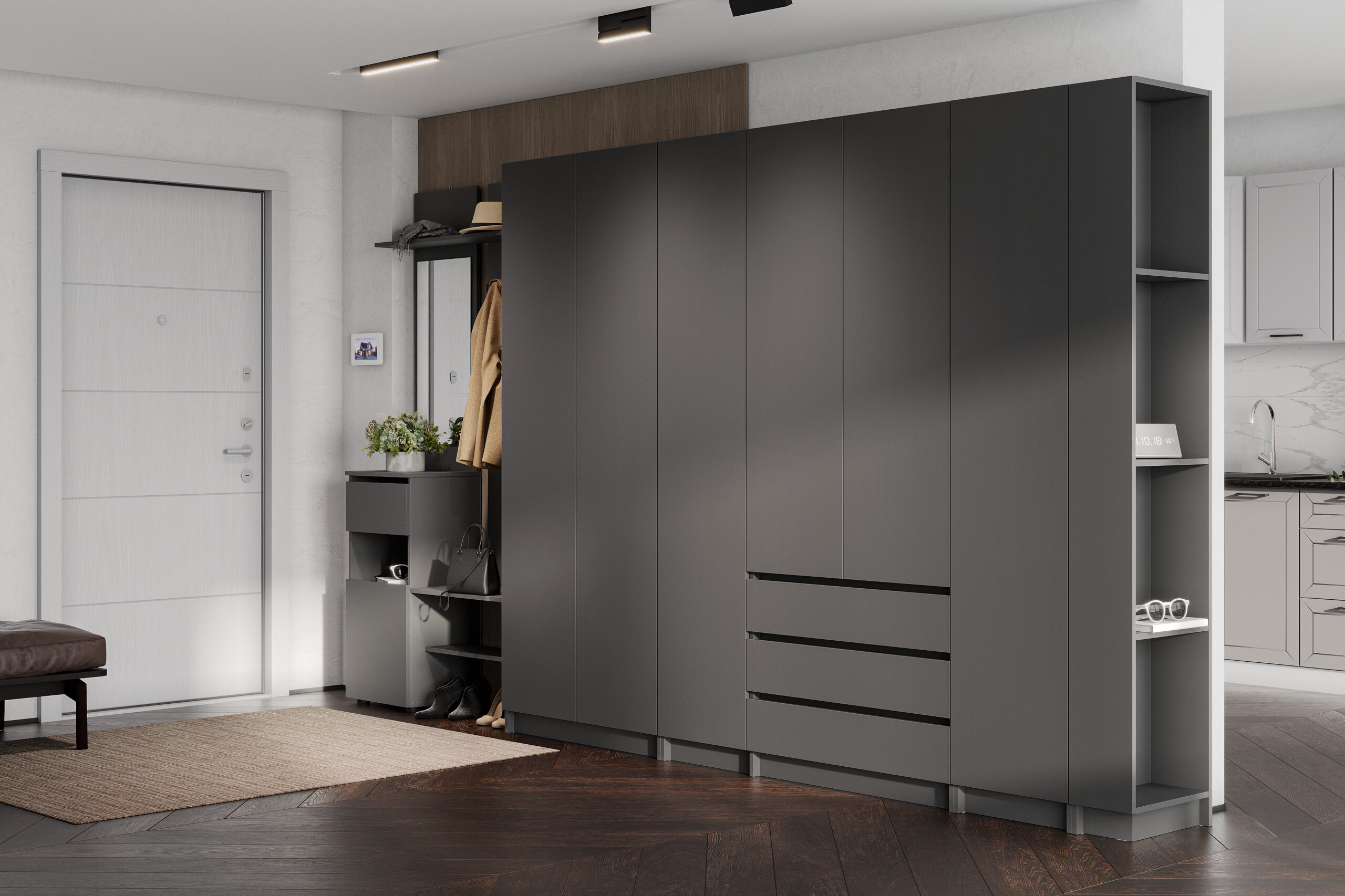 Прихожая Бали, Графит. Комплект 7