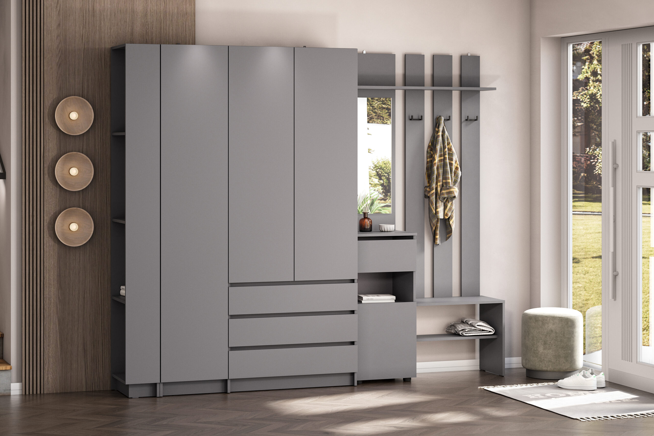 Прихожая Бали, Графит. Комплект 13