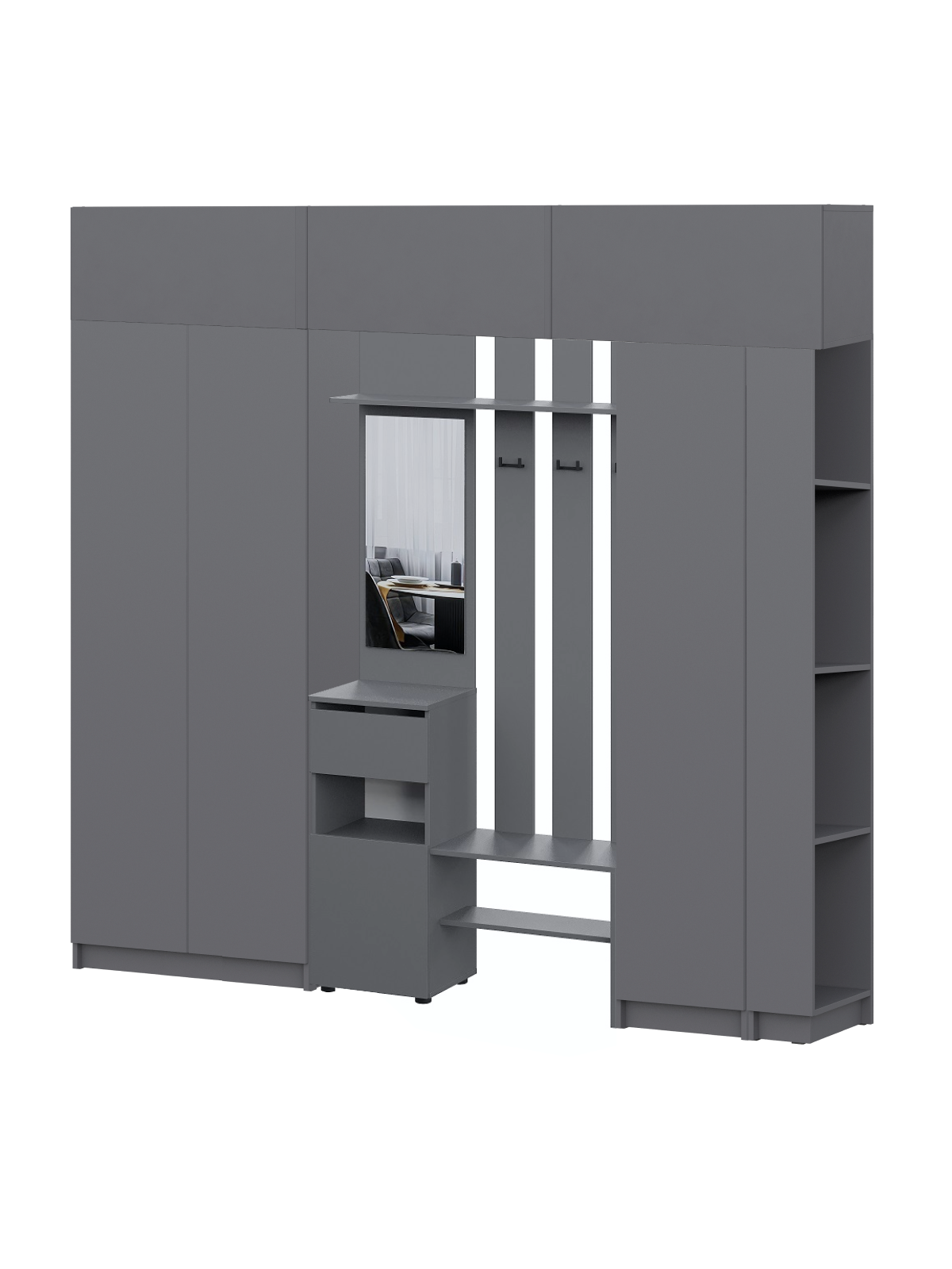 Прихожая Бали, Графит. Комплект 18