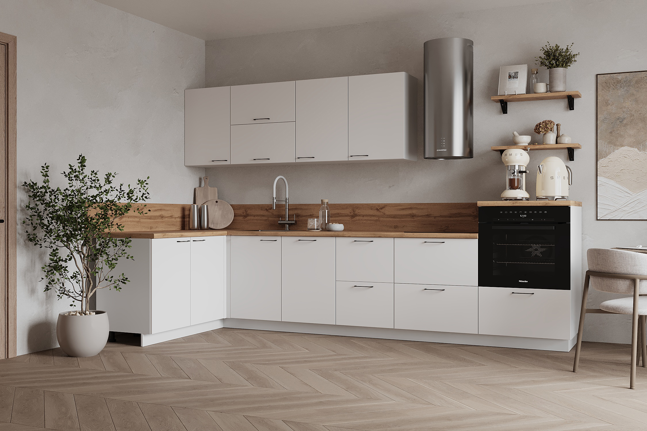 КГ Угловой 1500х3150 (с пм) , Белый софт матовый  Арника РМ в.5