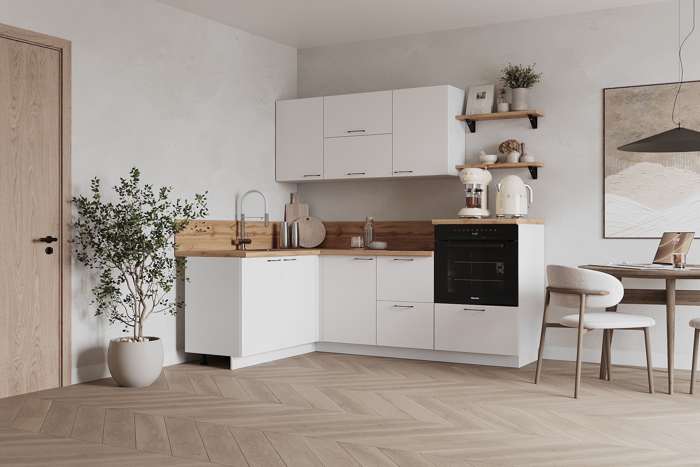 КГ Угловой 1500*2100 (без пм) , Белый софт матовый  Арника РМ