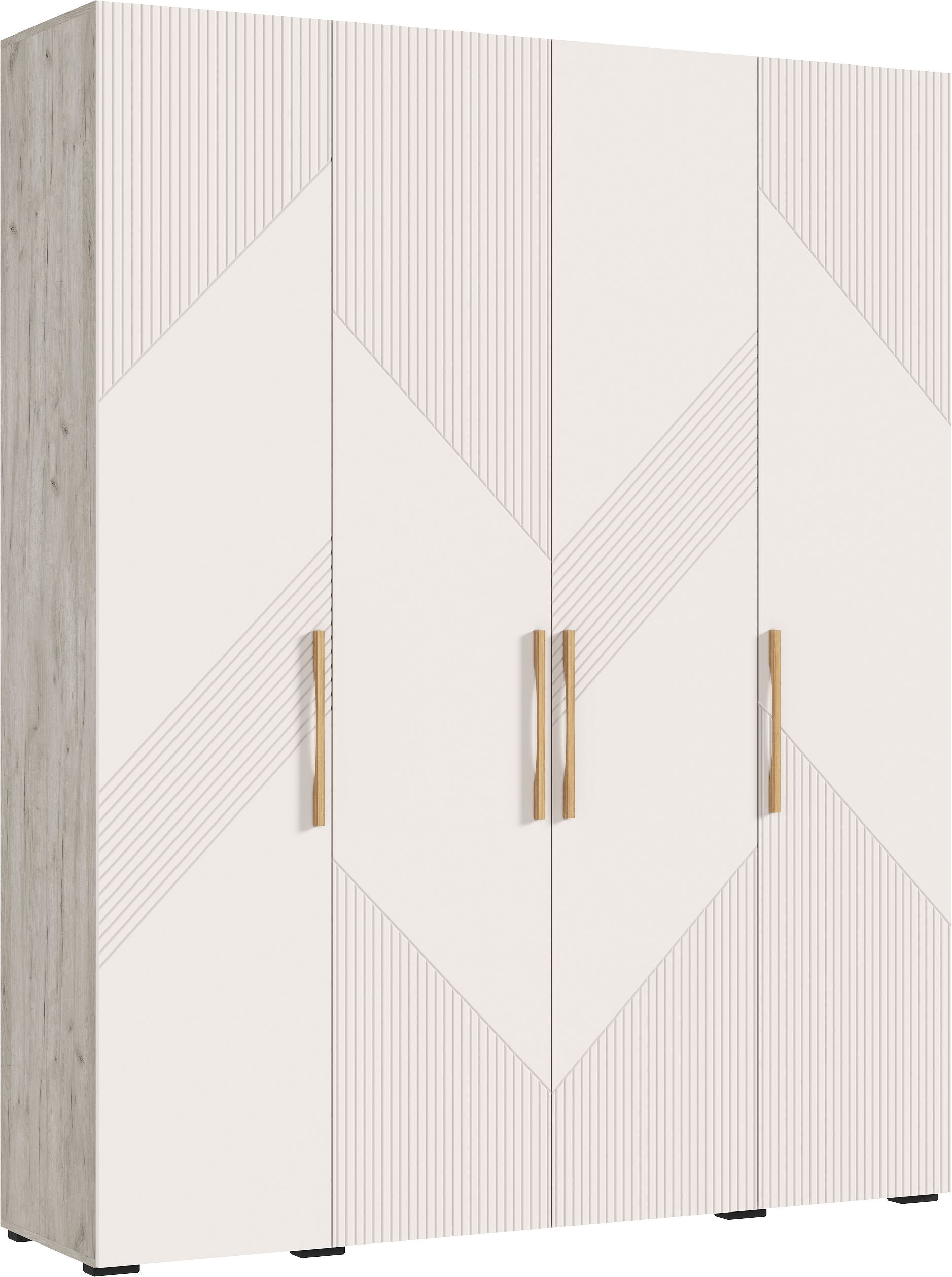 Ирис Шкаф 4-х ств.(1800) (Кашемир, Дуб Крафт серый)