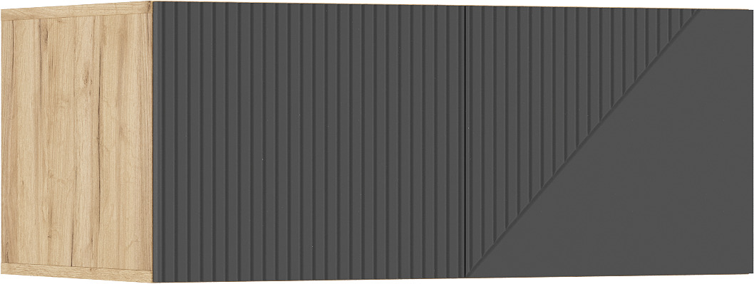 Ирис Антресоль к шкафу (900) (Браш Графит, Дуб Крафт)