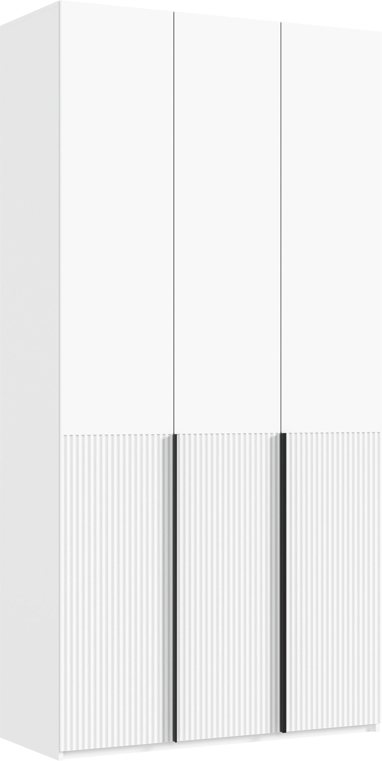 Марвэл Шкаф 3-х ств. (1200) с доп.ящиками (Браш Вайт, Белый)