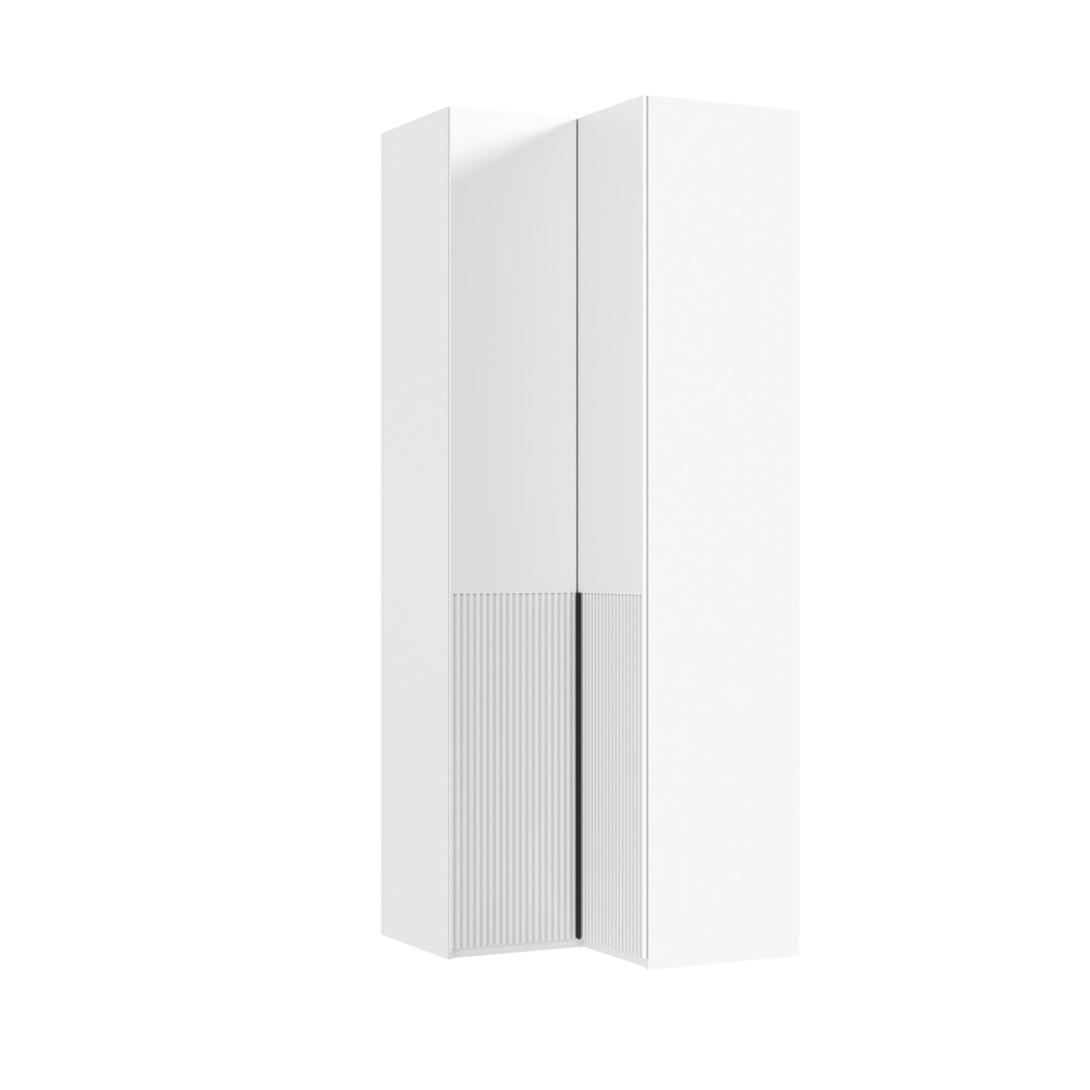 Марвэл Шкаф угловой (Браш Вайт, Белый)