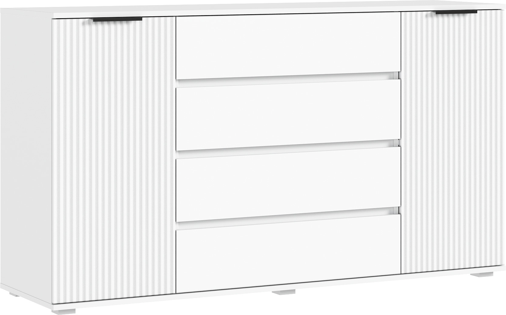 Марвэл Комод 2 двери 4 ящика (1600) (Браш Вайт, Белый)