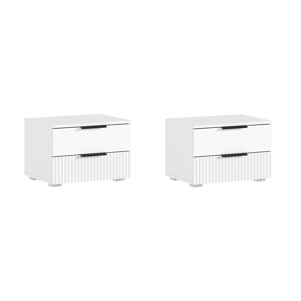 Марвэл Тумбы прикроватные (2 шт) (Браш Вайт, Белый)