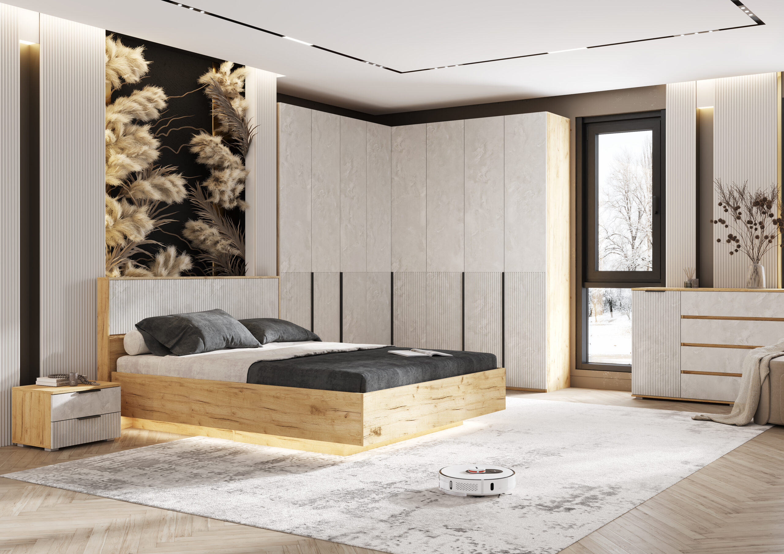 Спальня Марвэл. Комплект 9 (кровать с ортопед. металлом)