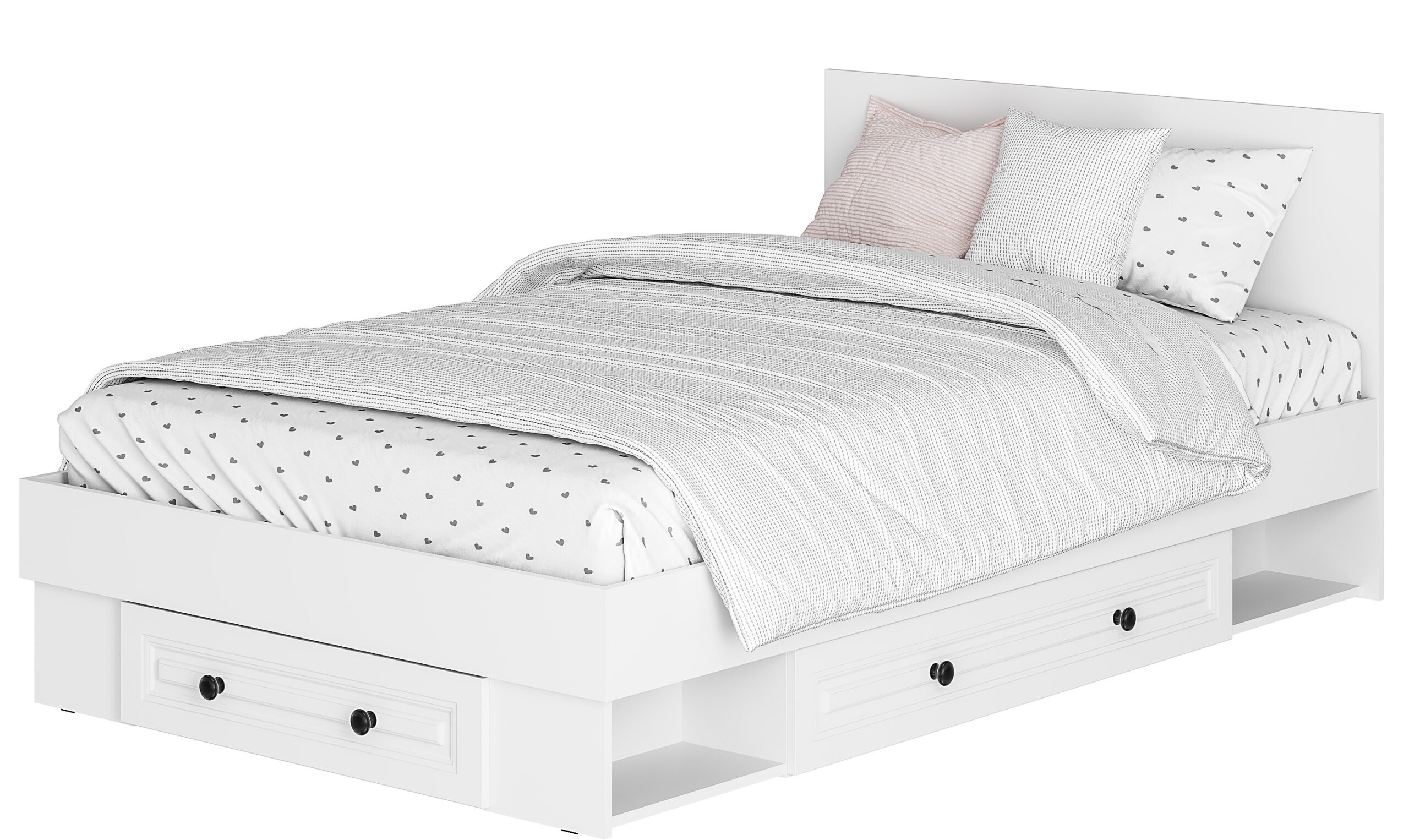 Кровать с реечным настилом и ящиками Софт КР-06 (1,2), Белый