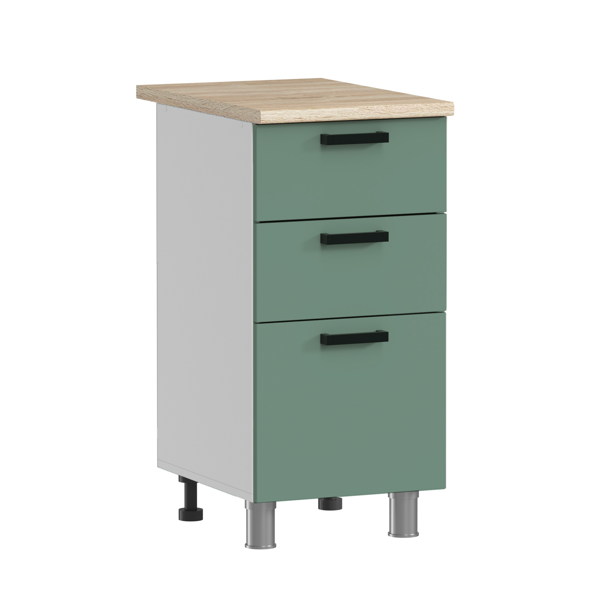 МК Аленушка Н3Я 400 Орешник, Матовая Мята,скоба черный (без столешницы)