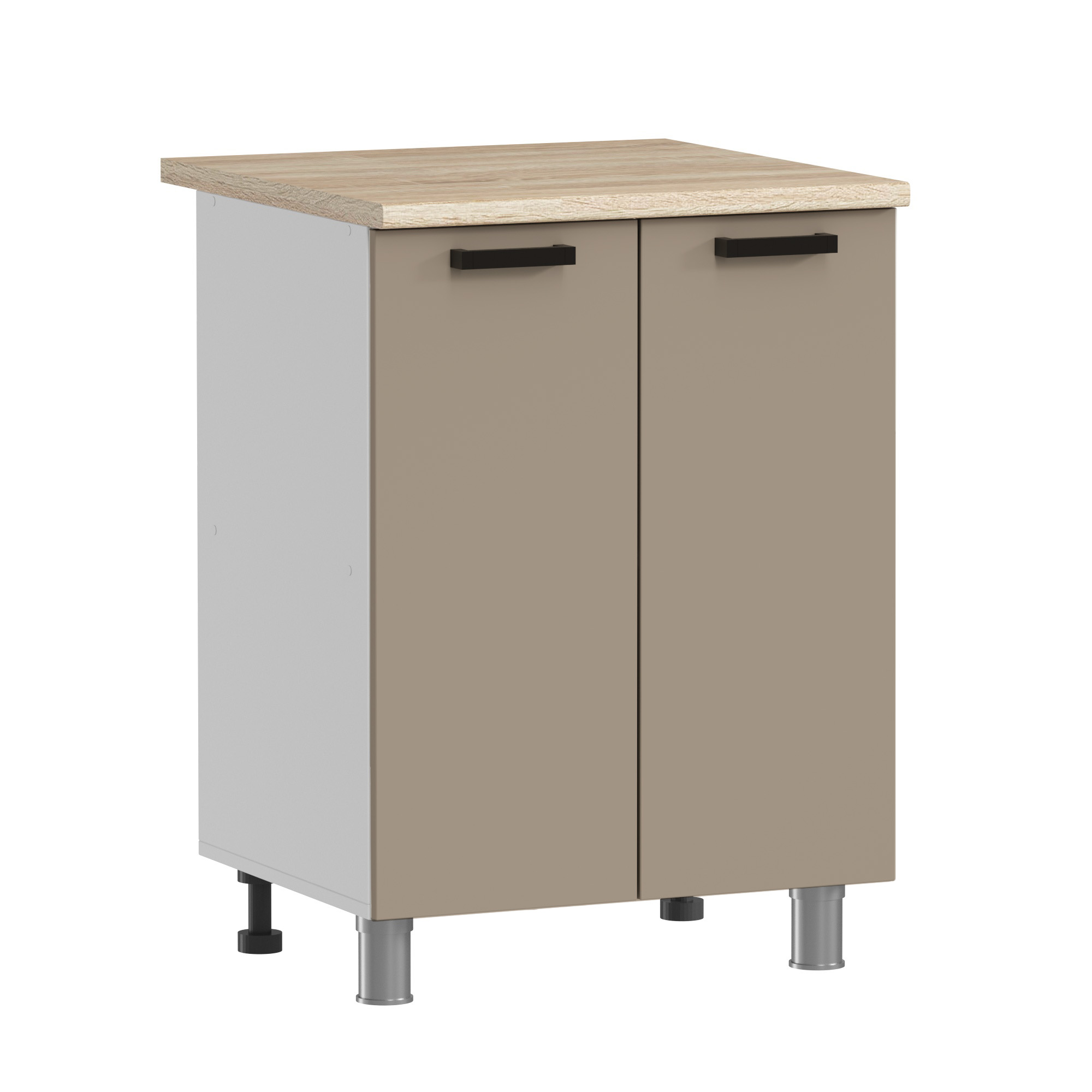 МК Аленушка Н 600 Орешник, Матовый Вижен, скоба черный (без столешницы)