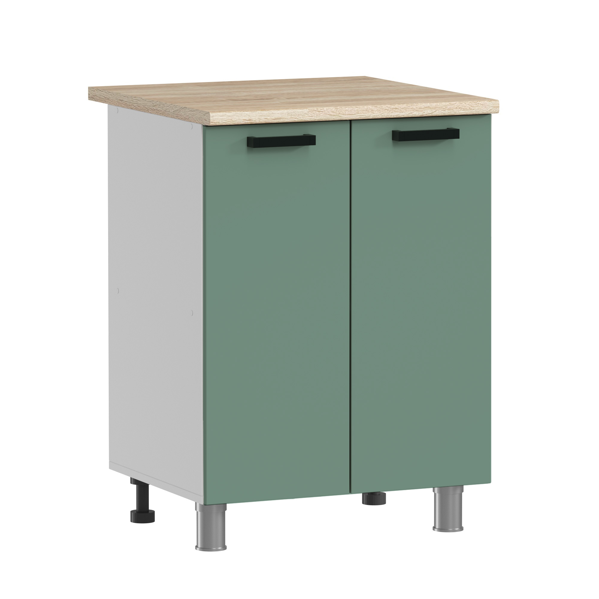 МК Аленушка Н 600 Орешник, Матовая Мята, скоба черный (без столешницы)