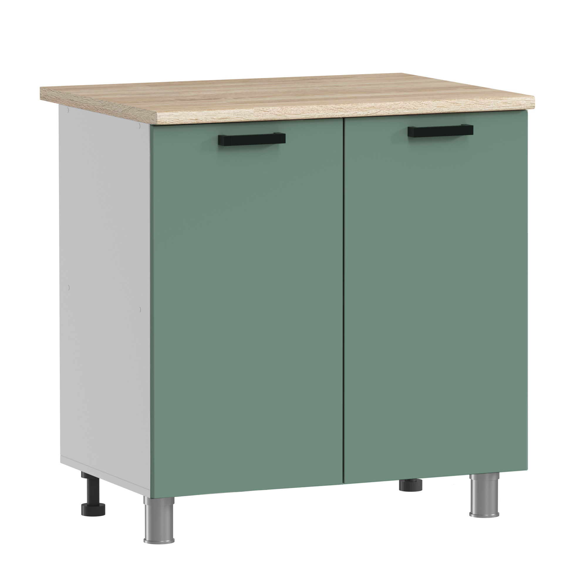 МК Аленушка Н 800 Орешник, Матовая Мята,скоба черный (со столешницей)