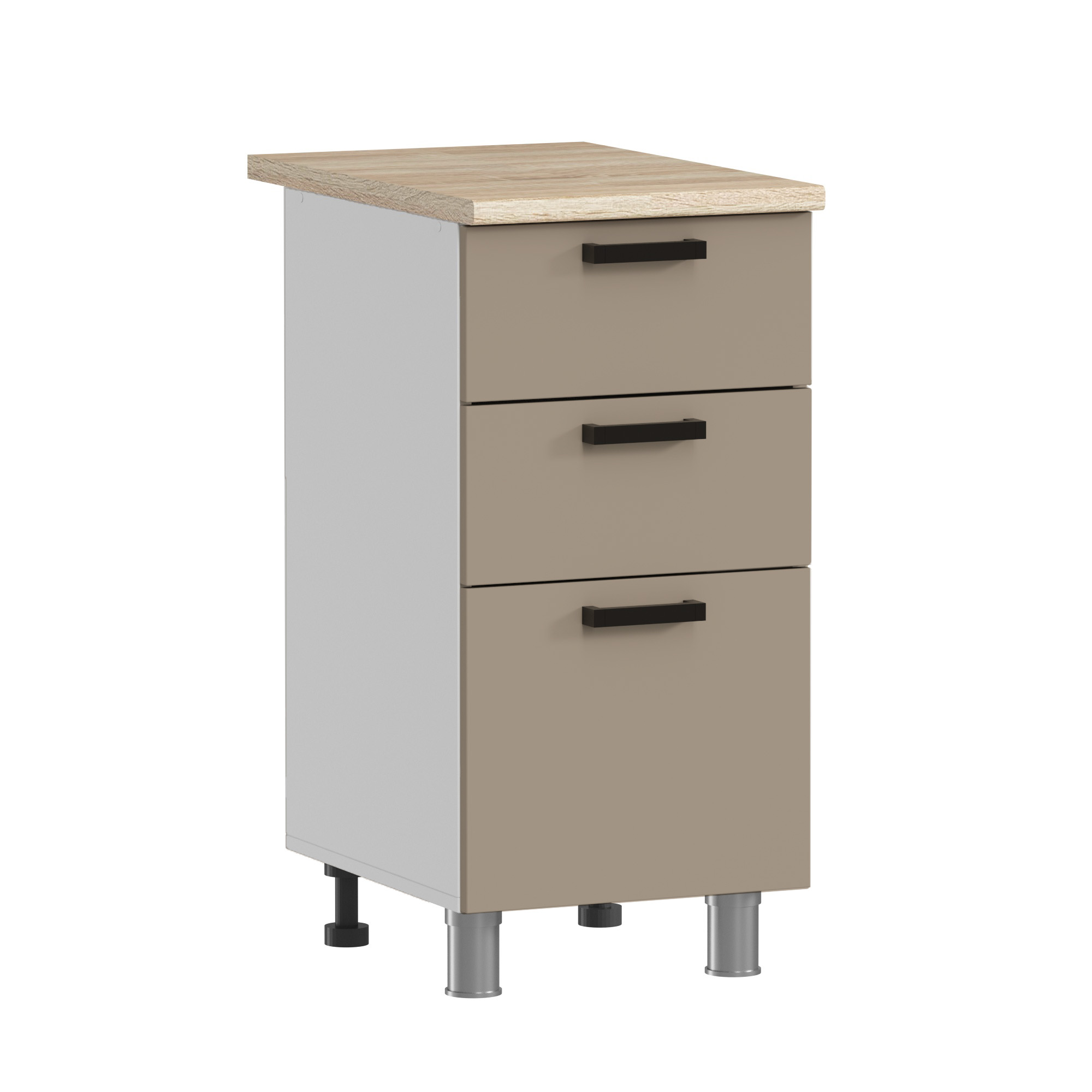 МК Аленушка Н3Я 400 Орешник, Матовый Вижен,скоба черный (со столешницей)