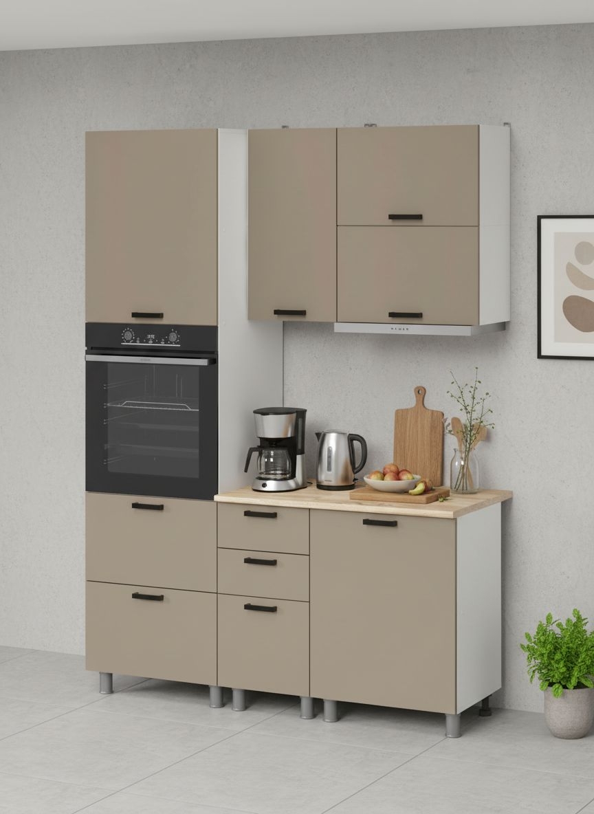 МК Аленушка 1,6м ПД 2 Орешник Матовый Вижен,скоба черный,сонома