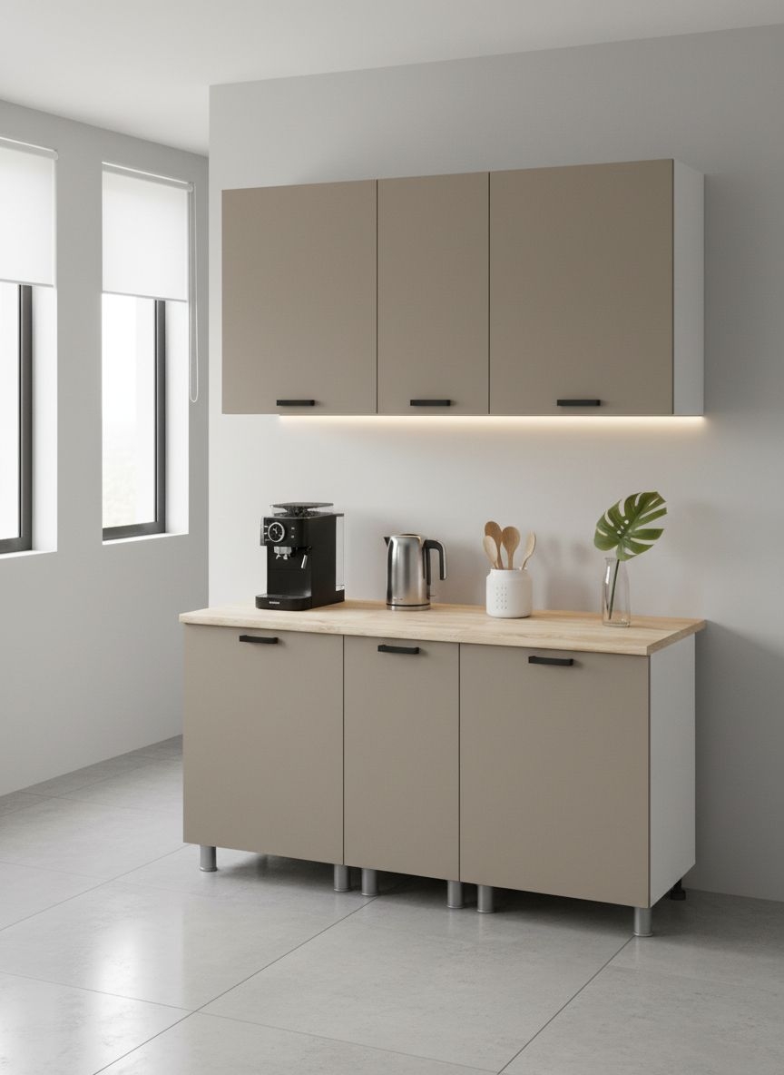 МК Аленушка 1,6м в.3 Орешник Матовый Вижен,скоба черный,сонома