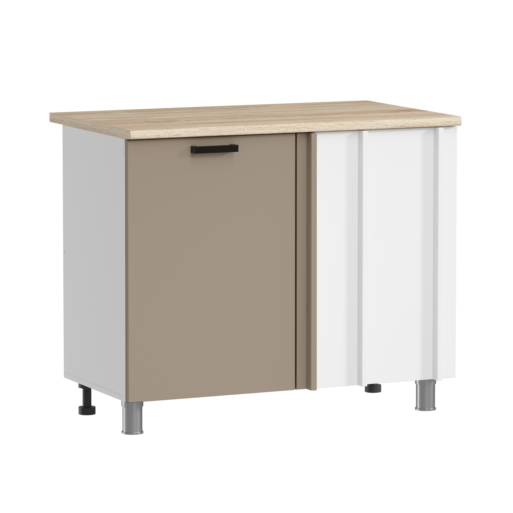 МК Аленушка НПУ 1000 Орешник, Матовый Вижен,скоба черный (со столешницей)